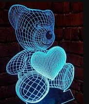 Lámpara LED ilusión 3D multicolor