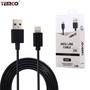 CABLE 2A 2M LIGHTNING NEGRO