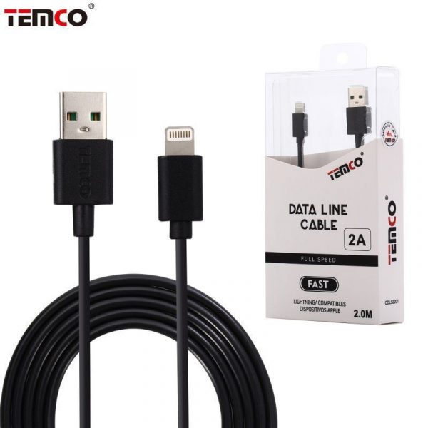 CABLE 2A 2M LIGHTNING NEGRO