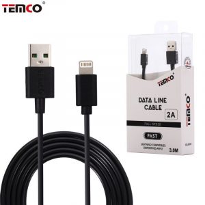 CABLE 2A 3M LIGHTNING NEGRO