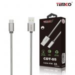 CABLE METAL 2A 1M TIPO C PLATEADO