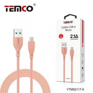 CABLE 2.1A 1M MICRO USB ROSA
