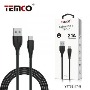 CABLE 2.1A 1M TIPO C NEGRO