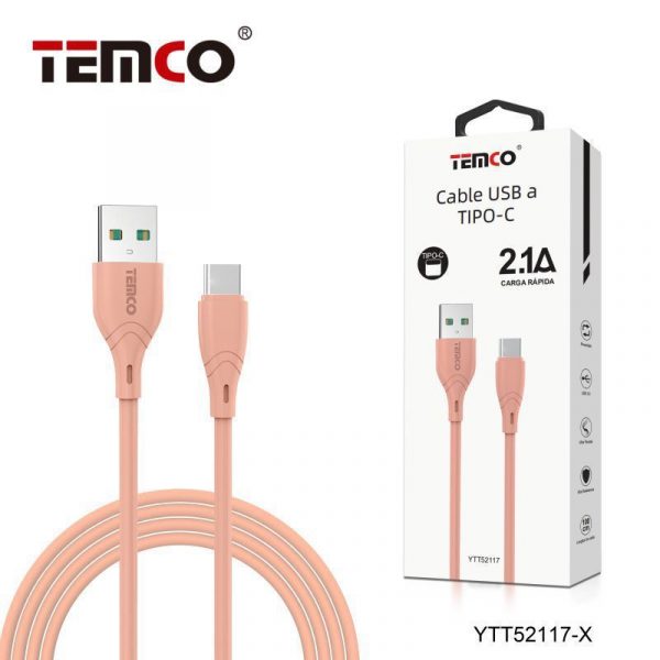 CABLE 2.1A 1M TIPO C ROSA