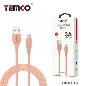 CABLE 3A 1M MICRO USB ROSA