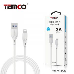 CABLE 3A 1M LIGHTNING BLANCO