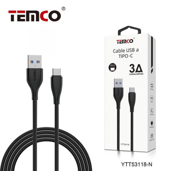 CABLE 3A 1M TIPO C NEGRO
