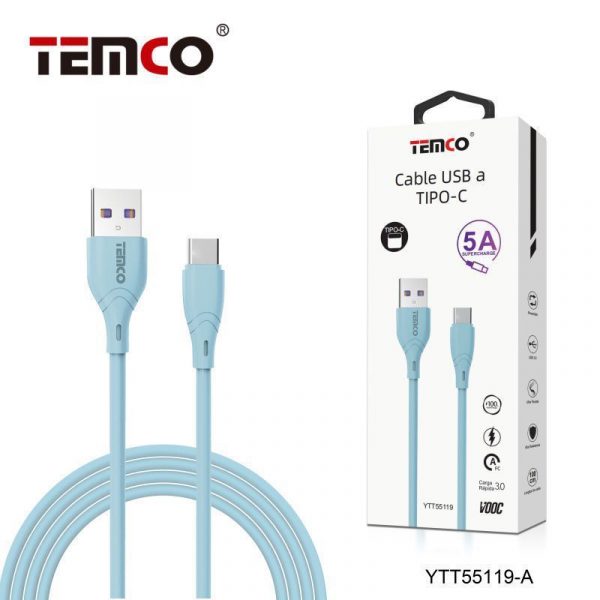 CABLE SUPERCHARGE 5A 1M TIPO C AZUL