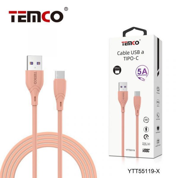 CABLE SUPERCHARGE 5A 1M TIPO C ROSA