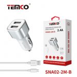 CAR. COCHE 2XUSB 2.4A + MICRO 2A 1M BLANCO