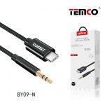 CABLE USB-C A AUX JACK 3.5MM NEGRO